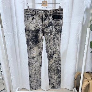 Forever 21 Men Abstract Gray Skinny Denim Jeans Pants